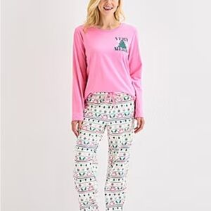 North Pole Trading Co. Very Merry Fairisle Womens 2-piece Pajama Set Large